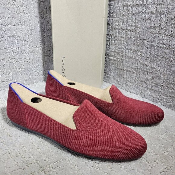 Rothy's The Loafer Women's Size 6 US Red Cinnamon Round Toe Slip On Flat Shoes - Picture 6 of 13